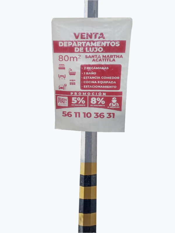 Gallardete de Polietileno 1 Tinta de 60 x 90 cm (50 pz)