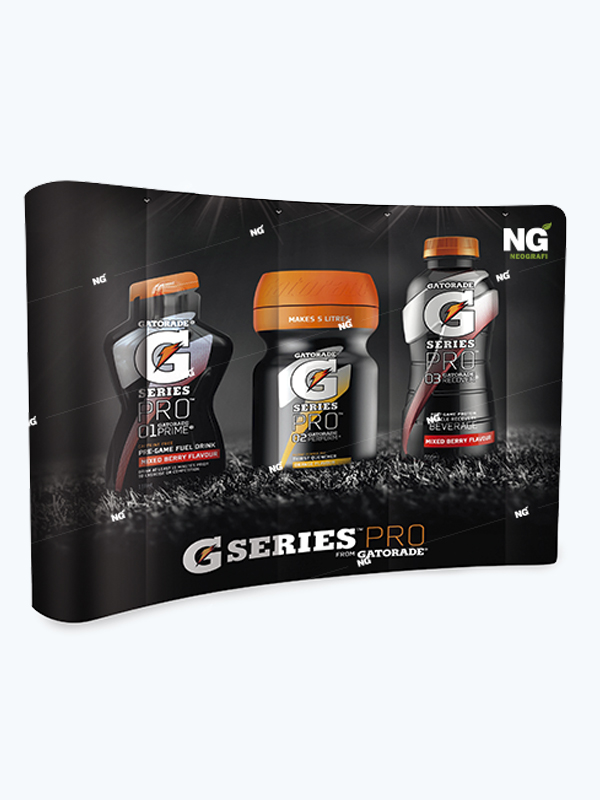 Muro curvo plegable de 220 x 220 m