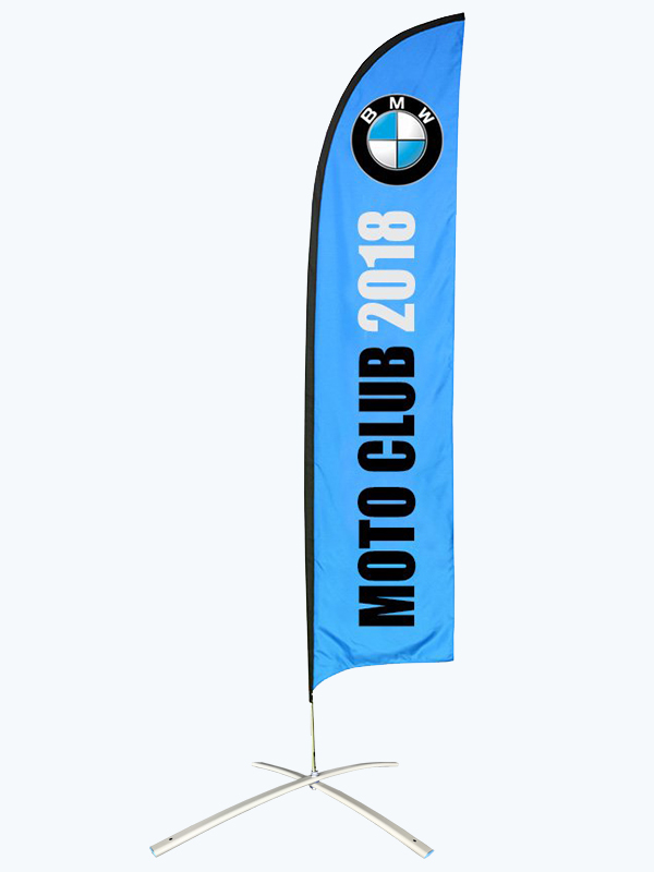 Bandera tipo hoja de 5m de alto doble vista