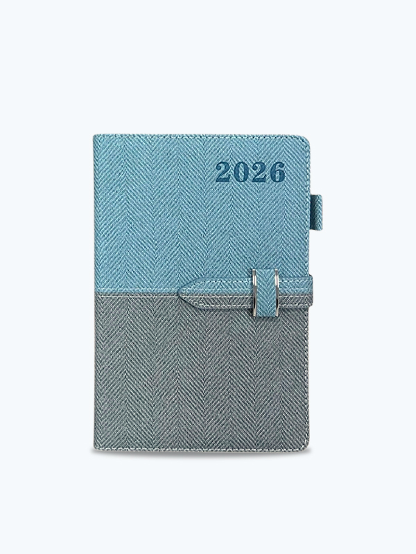 Agenda con Cinturón 2026 Turquesa con Gris