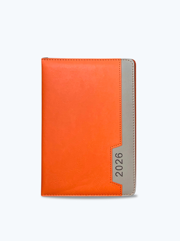 Agenda Ejecutiva Motivacional 2026 Naranja Gris