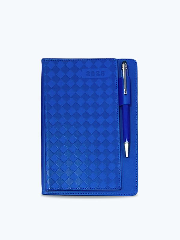 Agenda de Rombos con Pluma A5 Azul Rey