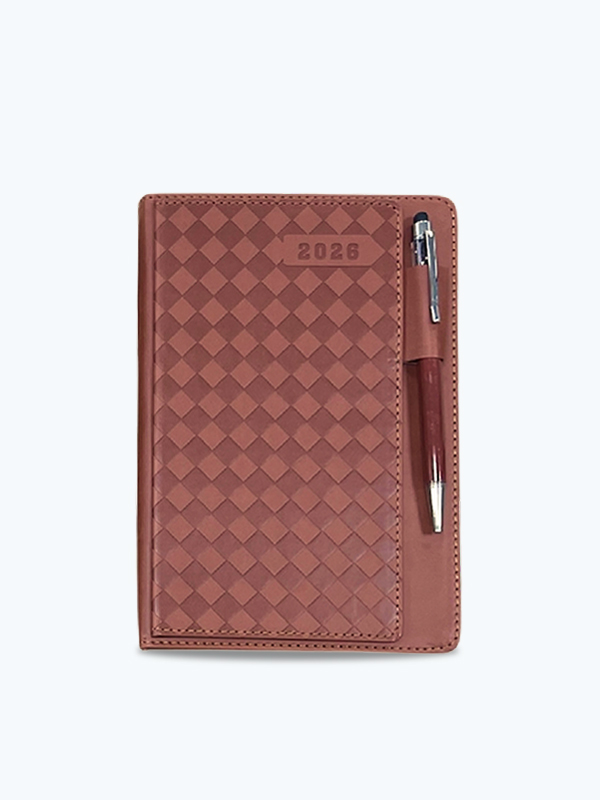 Agenda Diaria de Rombos 2026 c/Pluma A5 Café