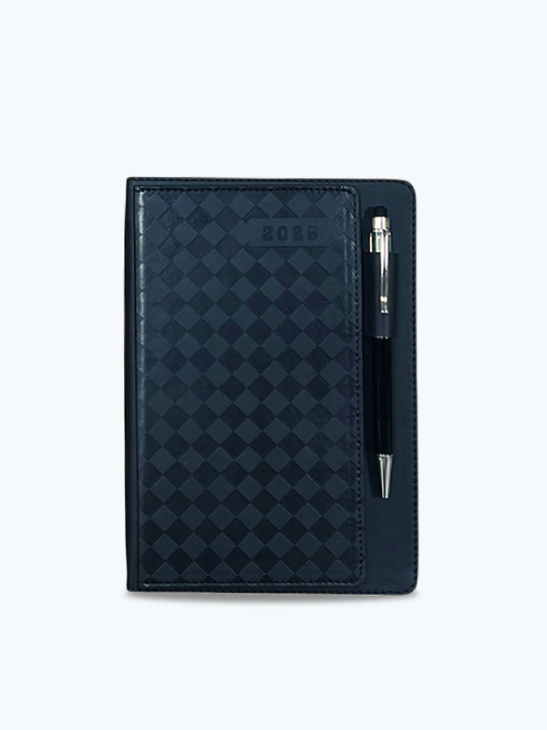 Agenda Diaria de Rombos 2026 c/Pluma A5 Negra