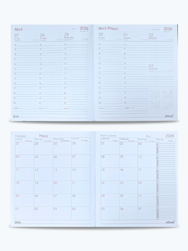 Agenda Ejecutiva Semanal 2026 Interiores