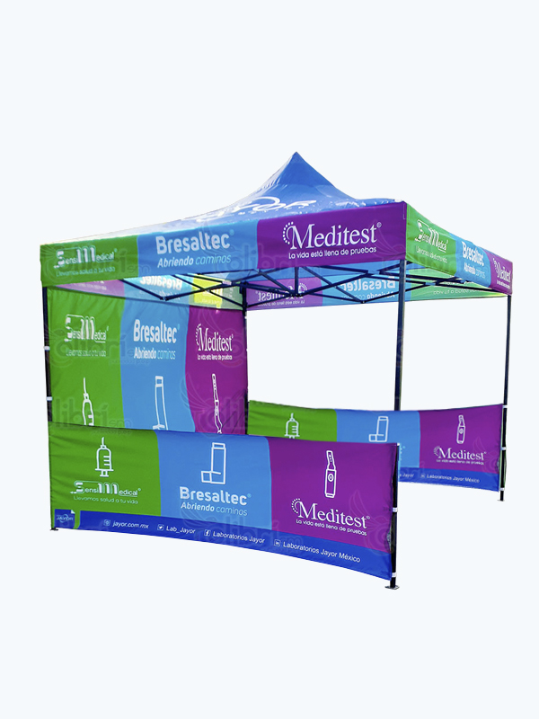 Carpa de 300 x 300 cm Cono Pared y Laterales Frente y Vuelta